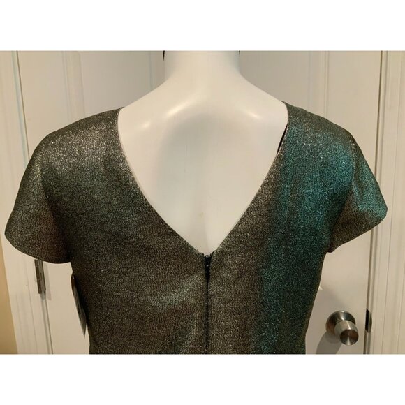 Madewell Metallic Gold Short Sleeve Shift Dress W/ Pockets, Size 2 (US) - Picture 7 of 8